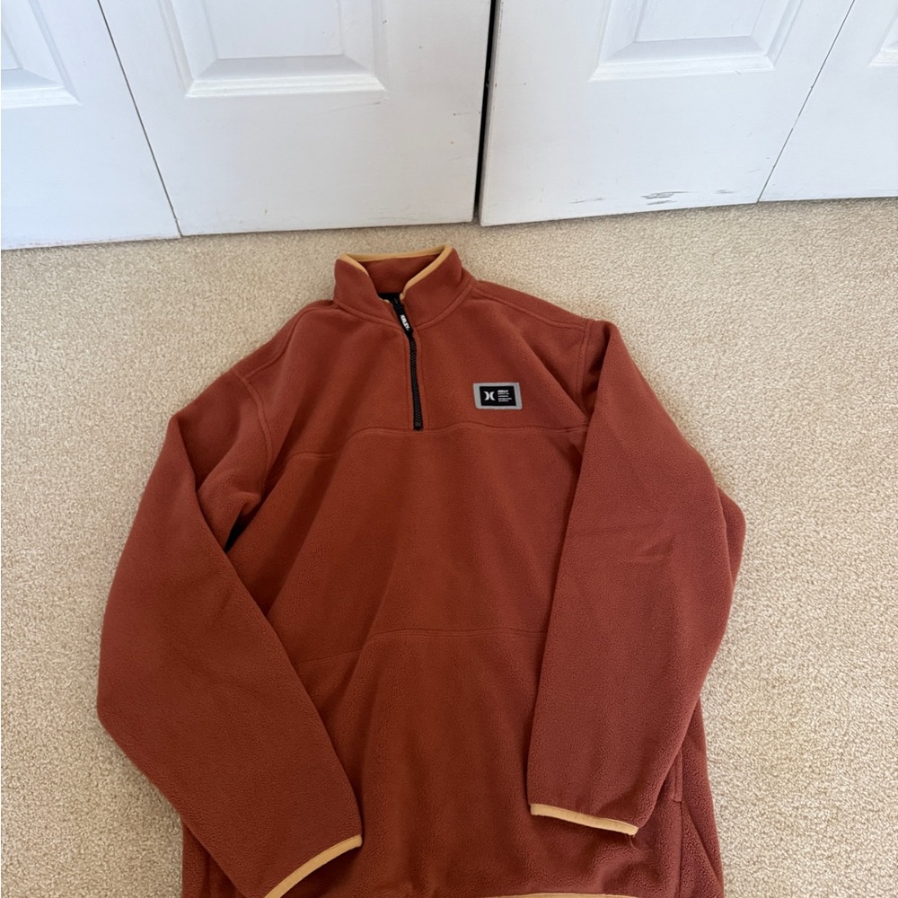 Hurley Rust and Black Fleece Quarterzip